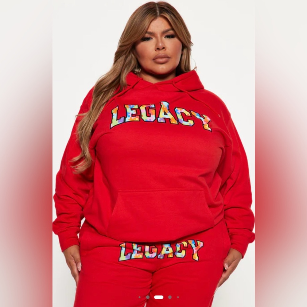 Fashion Nova Red Building My Legacy Hoodie, Size XL - Picture 6 of 16